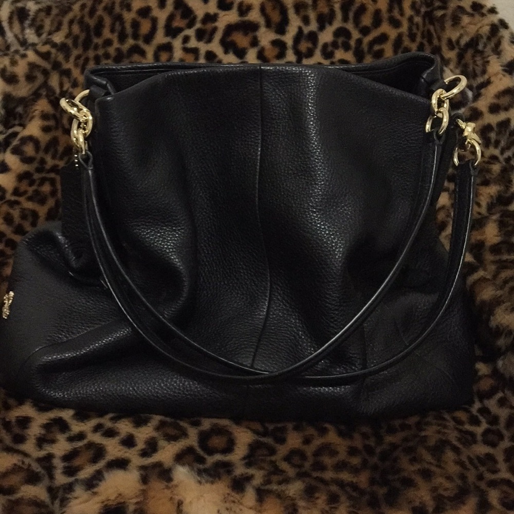 Coach Pebble Leather slouchy silhouette 3 sections